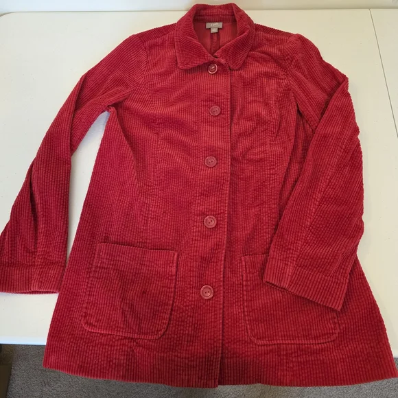 J. Jill Women's Red Corduroy Swing Jacket Size XS - Picture 2 of 8
